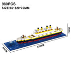 Small Particle Building Block Assembly Toy Titanic Giant Boy Girl Puzzle Cruise Ship Brick Model Kit Desltop Birthday Gift Child