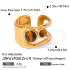 18k forgyldt rustfrit stål indlagt natursten Tigereye øreringe Halskæde serie Bijoux Femme vandtætte smykker