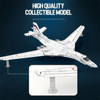1598PCS Military Tu-160 Bomber Model Building Blocks Air Force Aircraft Fighter Bricks Toys Creative Desktop Ornaments Kids Gift