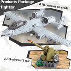 961PCS WW2 A10 Warthog Plane Fighter Jet Building Blocks Set Air Force Airplane Model Kits Bricks Toy Gifts for Teens and Adults