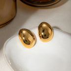 Roestvrij staal 18K minimalistische geometrische roestvrije ovale ontwerp gladde oorbellen gratis temperament charme sieraden vrouwen feest