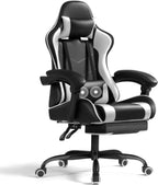 Shahoo Footrest and Massage Lumbar Support, Video Game Chairs Height Adjustable Seat with Headrest for Office or Bedroom, Study Room, Blue - Grand Goldman