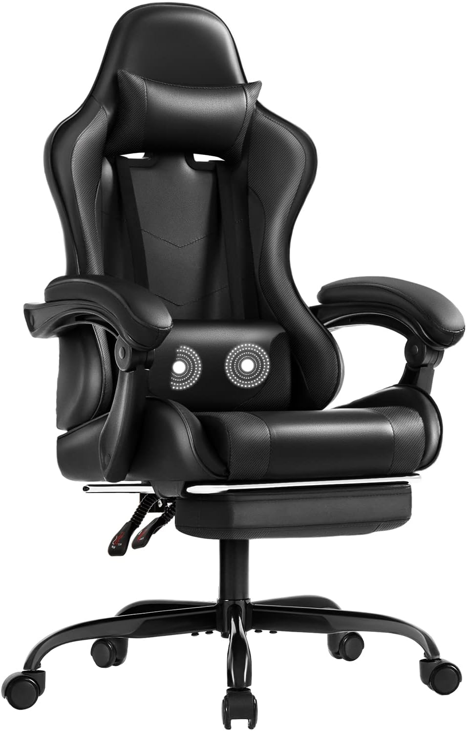 Shahoo Footrest and Massage Lumbar Support, Video Game Chairs Height Adjustable Seat with Headrest for Office or Bedroom, Study Room, Blue - Grand Goldman