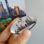 Shanghai refrigerator sticker tourist souvenir crystal glass magnetic Yuyuan Garden Bund Oriental Pearl China travel - Grand Goldman