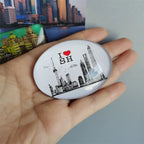 Shanghai refrigerator sticker tourist souvenir crystal glass magnetic Yuyuan Garden Bund Oriental Pearl China travel - Grand Goldman