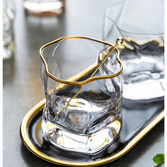 Shaped crystal whiskey glass - Grand Goldman