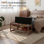 Shoe Rack Bench with Cushion,2 Tiers Shoe Bench with Flip-Open Storage Box,Wood Entryway Bench for Hallway, Mudroom（Walnut 2-Tier,31.5"） - Grand Goldman