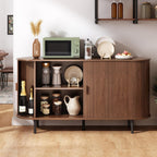 Sideboard Buffet Cabinet with Storage, 40" Storage Cabinet with Sliding Door & Adjustable Shelf, Modern Accent Coffee Bar Cabinet Console Table for Kitchen, Entryway, Bedroom, Walnut - Grand Goldman