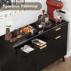 Sideboard Buffet Cabinet with Storage, Fluted Sideboard Cabinet with 3 Doors & 2 Drawers, Sideboard Buffet w/Adjustable Shelves, Modern Credenza Accent Console Cabinet for Living Room Kitchen - Grand Goldman