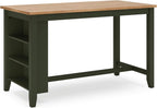 Signature Design by Ashley Caitbrook Rustic Counter Height Dining Table with Storage, Dark Gray - Grand Goldman
