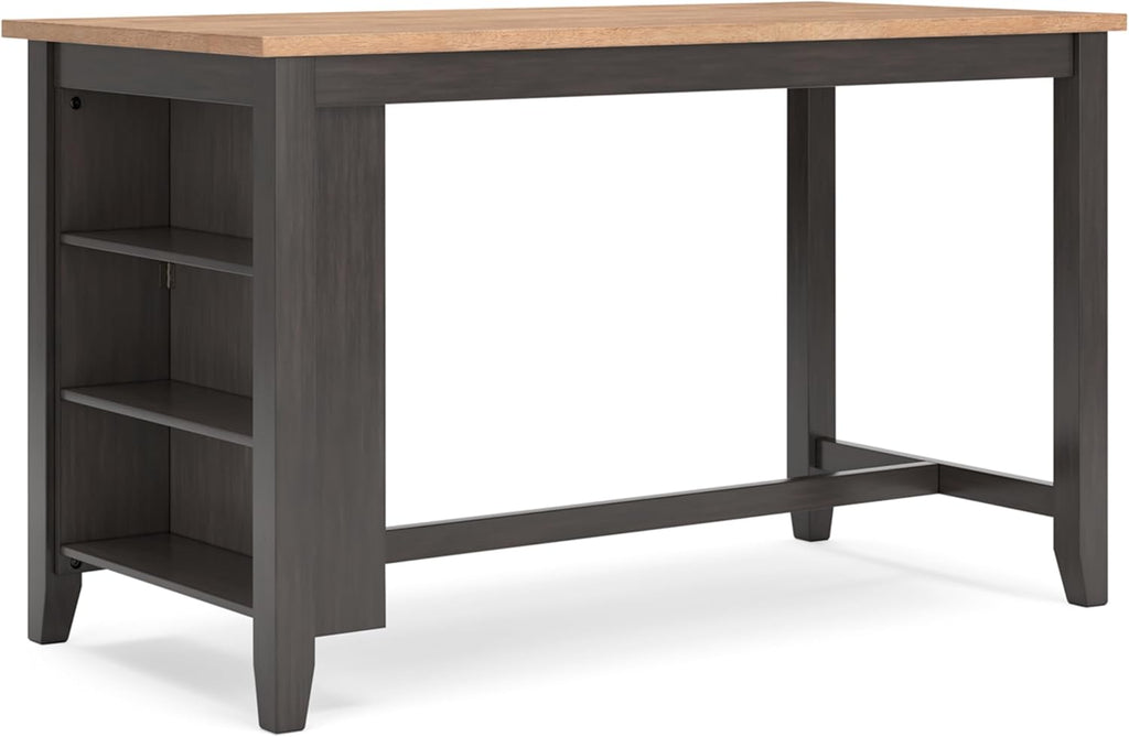Signature Design by Ashley Caitbrook Rustic Counter Height Dining Table with Storage, Dark Gray - Grand Goldman