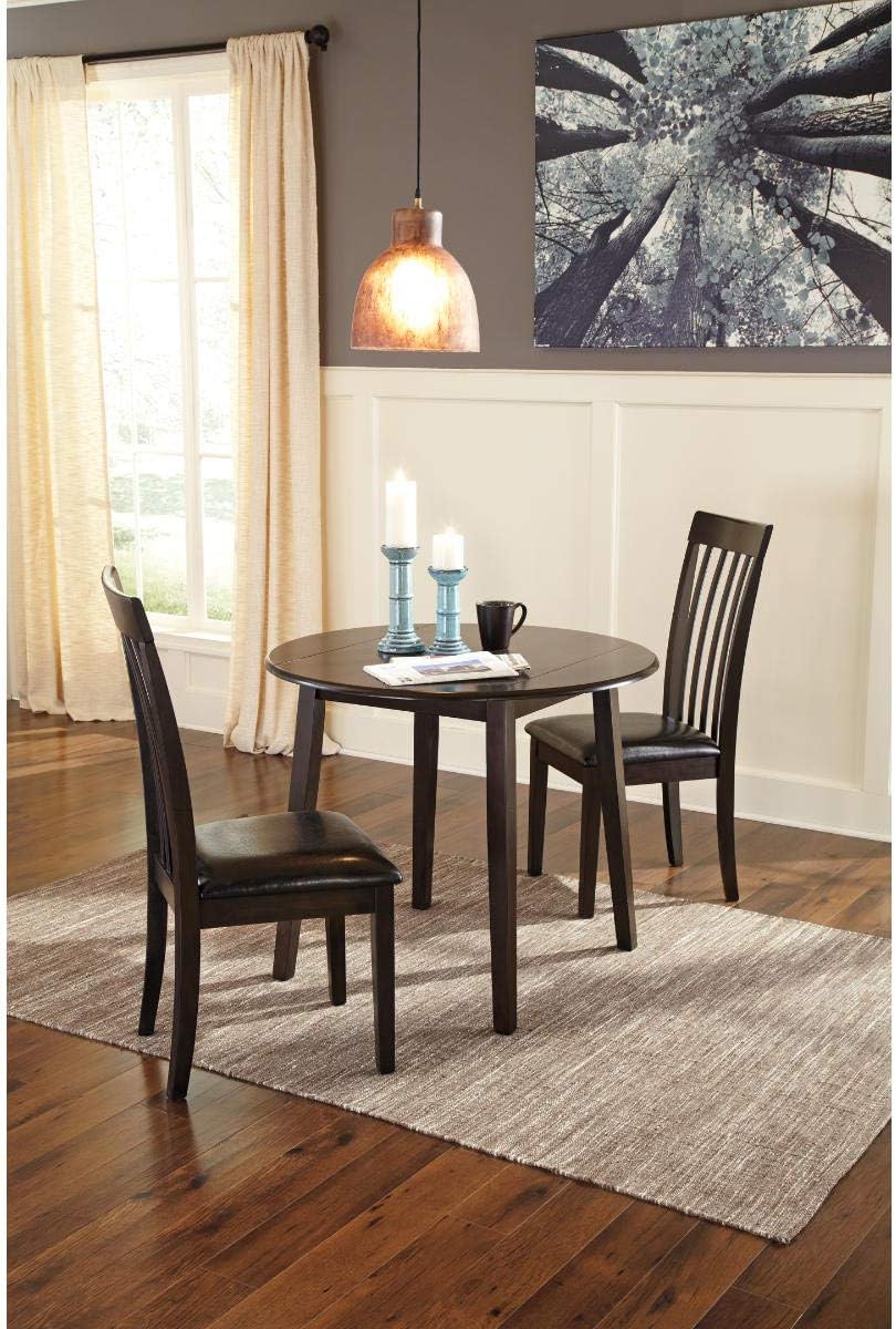 Signature Design by Ashley Hammis Round Dining Room Drop Leaf Table, Dark Brown - Grand Goldman
