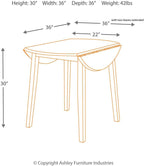 Signature Design by Ashley Hammis Round Dining Room Drop Leaf Table, Dark Brown - Grand Goldman