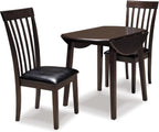 Signature Design by Ashley Hammis Round Dining Room Drop Leaf Table, Dark Brown - Grand Goldman