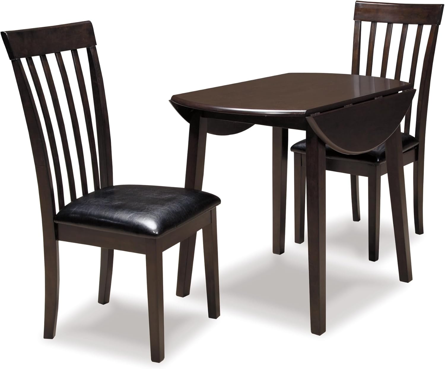 Signature Design by Ashley Hammis Round Dining Room Drop Leaf Table, Dark Brown - Grand Goldman