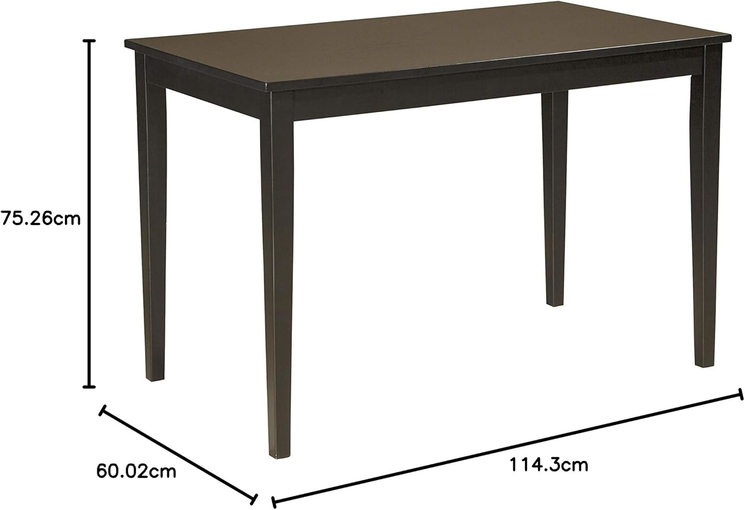 Signature Design by Ashley Kimonte Rectangular Dining Room Table, Black - Grand Goldman