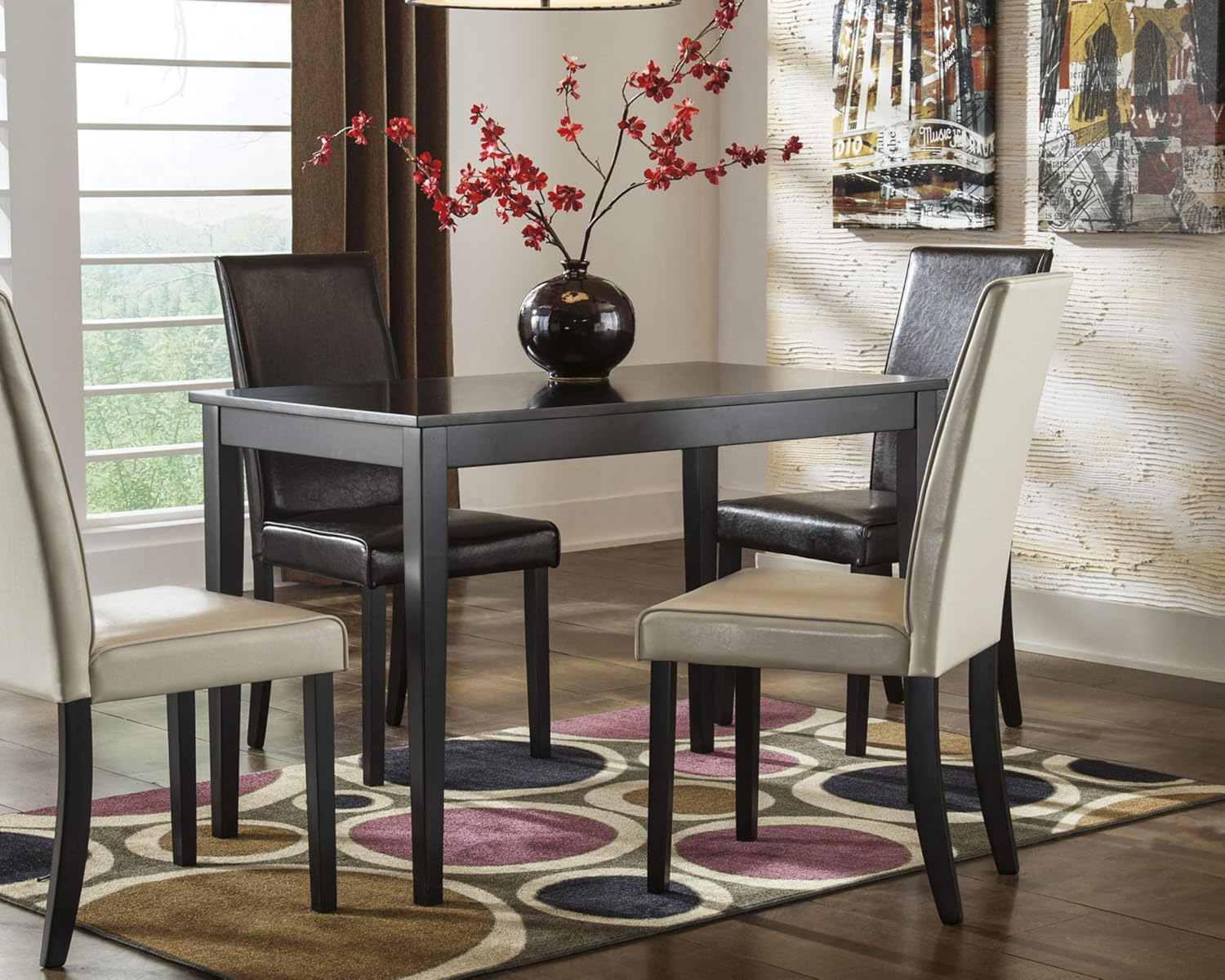 Signature Design by Ashley Kimonte Rectangular Dining Room Table, Black - Grand Goldman