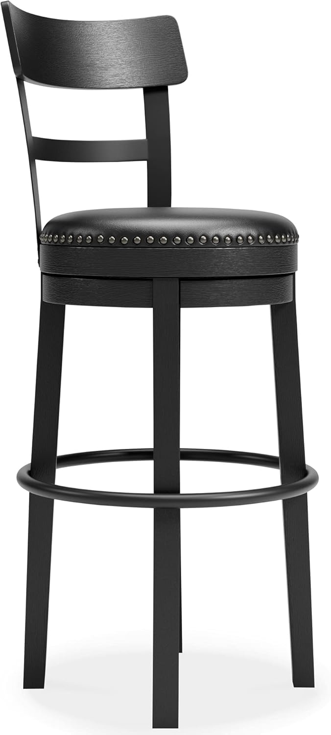 Signature Design by Ashley Valebeck Rustic Farmhouse 24.5” Counter Height Swivel Bar Stool, Brown - Grand Goldman