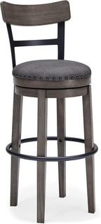 Signature Design by Ashley Valebeck Rustic Farmhouse 24.5” Counter Height Swivel Bar Stool, Brown - Grand Goldman