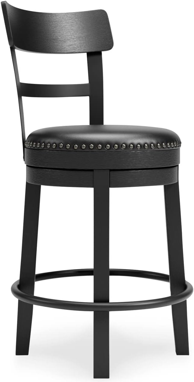 Signature Design by Ashley Valebeck Rustic Farmhouse 24.5” Counter Height Swivel Bar Stool, Brown - Grand Goldman