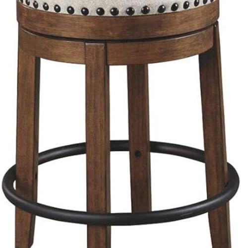Signature Design by Ashley Valebeck Rustic Farmhouse 24.5” Counter Height Swivel Bar Stool, Brown - Grand Goldman