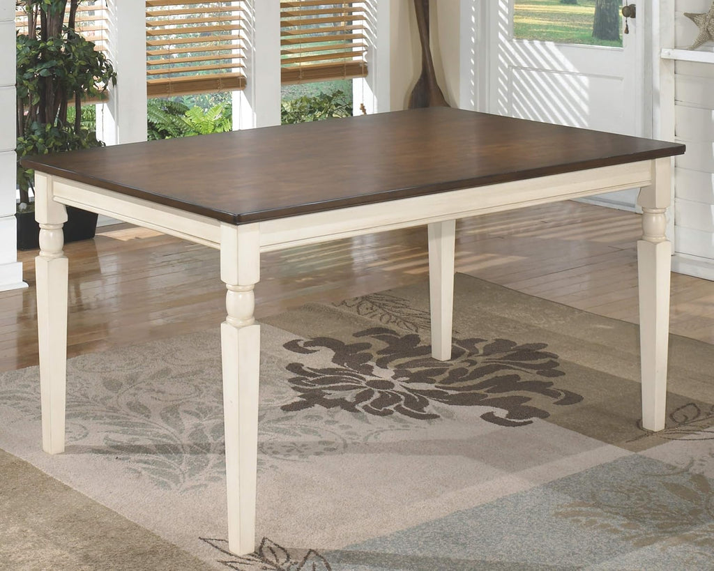 Signature Design by Ashley Whitesburg Cottage Dining Table, Seats up to 6, Brown & Antique White - Grand Goldman