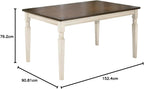 Signature Design by Ashley Whitesburg Cottage Dining Table, Seats up to 6, Brown & Antique White - Grand Goldman