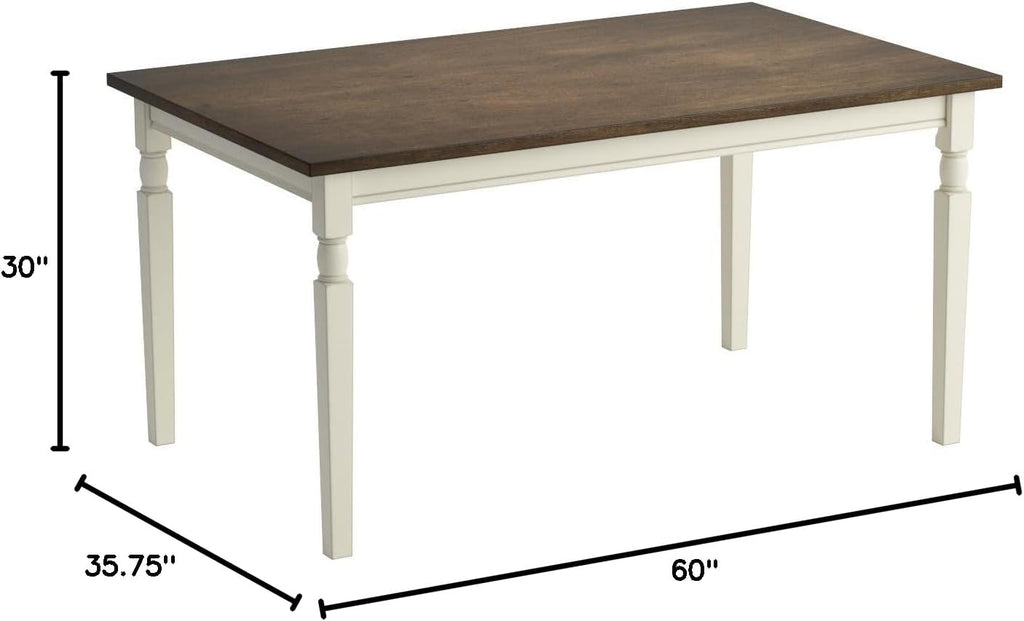 Signature Design by Ashley Whitesburg Cottage Dining Table, Seats up to 6, Brown & Antique White - Grand Goldman
