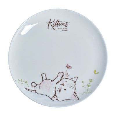 Simple Cat Ceramic Western Dish Bone China Breakfast Plate Household Tableware - Grand Goldman