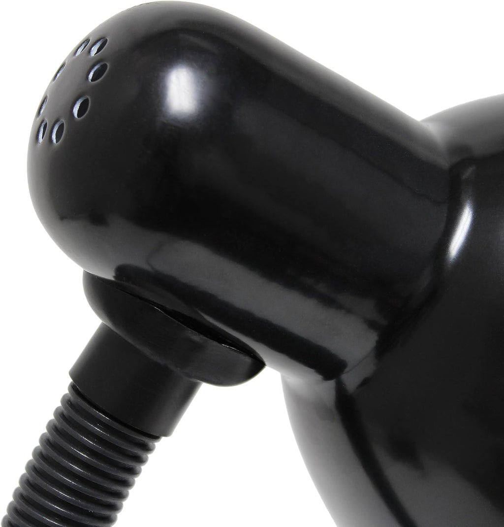 Simple Designs LD1003-BLK Basic Metal Desk Lamp with Flexible Hose Neck for Office, Living Room, Bedroom, College Dorm, Bookshelf, Black - Grand Goldman