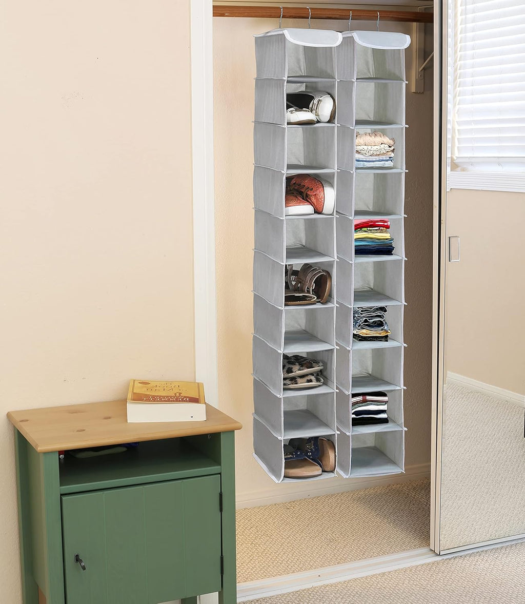 Simple Houseware 2 Pack 10 Shelves Hanging Organizer, Grey - Grand Goldman