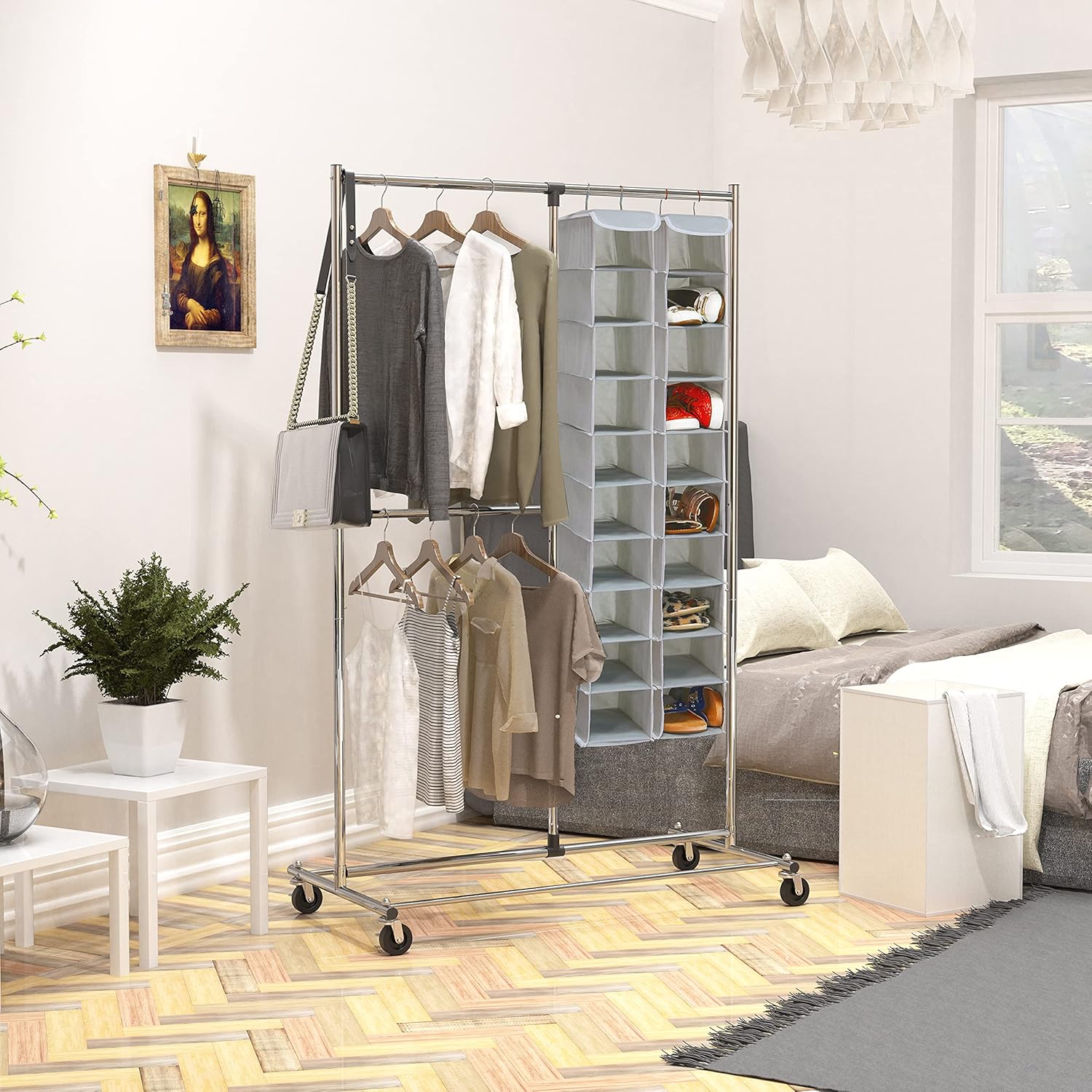 Simple Houseware 2 Pack 10 Shelves Hanging Organizer, Grey - Grand Goldman