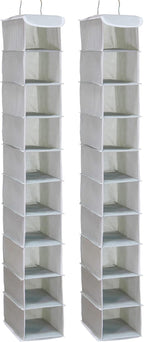 Simple Houseware 2 Pack 10 Shelves Hanging Organizer, Grey - Grand Goldman