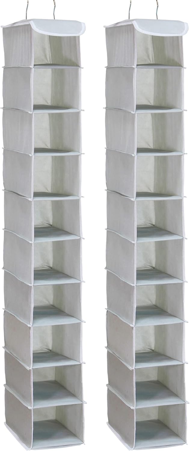 Simple Houseware 2 Pack 10 Shelves Hanging Organizer, Grey - Grand Goldman