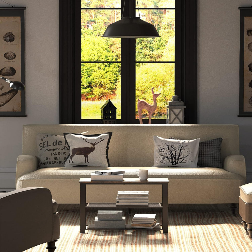 Simple Houseware Wood Top Shoe Storage Bench for Entryway, Rustic Brown - Grand Goldman