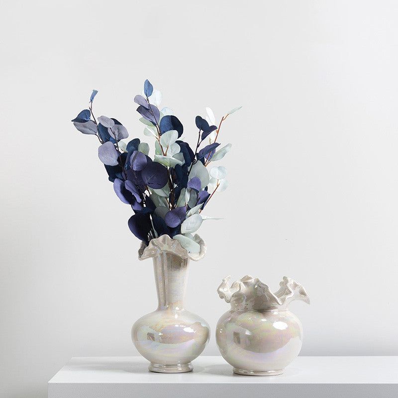 Simple Lace Vase Ceramic Flower Vessel - Grand Goldman