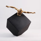 Simple Modern Abstract Athlete Sculpture Ornament - Grand Goldman