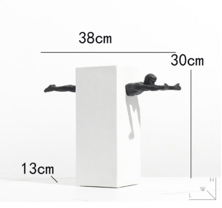 Simple Modern Abstract Athlete Sculpture Ornament - Grand Goldman