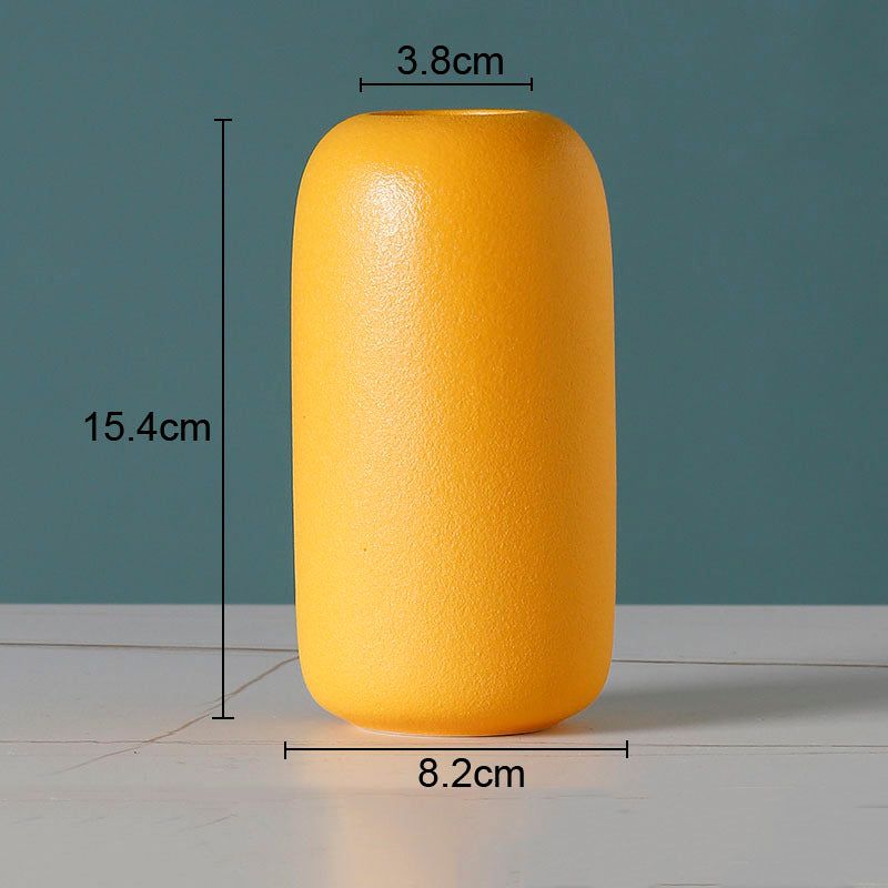 Simple Solid Color Ceramic Vases European Flower Arrangement Plant Pots - Grand Goldman