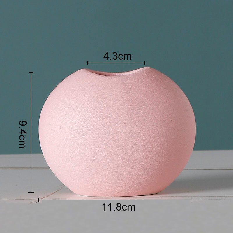 Simple Solid Color Ceramic Vases European Flower Arrangement Plant Pots - Grand Goldman