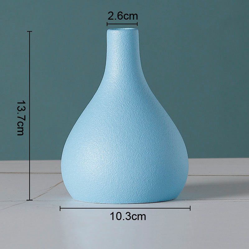 Simple Solid Color Ceramic Vases European Flower Arrangement Plant Pots - Grand Goldman