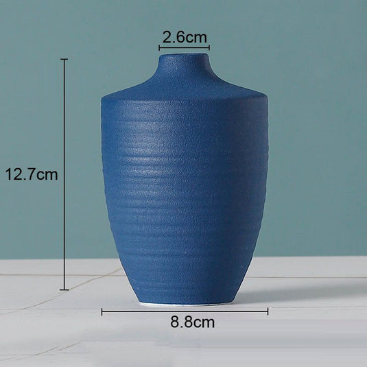 Simple Solid Color Ceramic Vases European Flower Arrangement Plant Pots - Grand Goldman