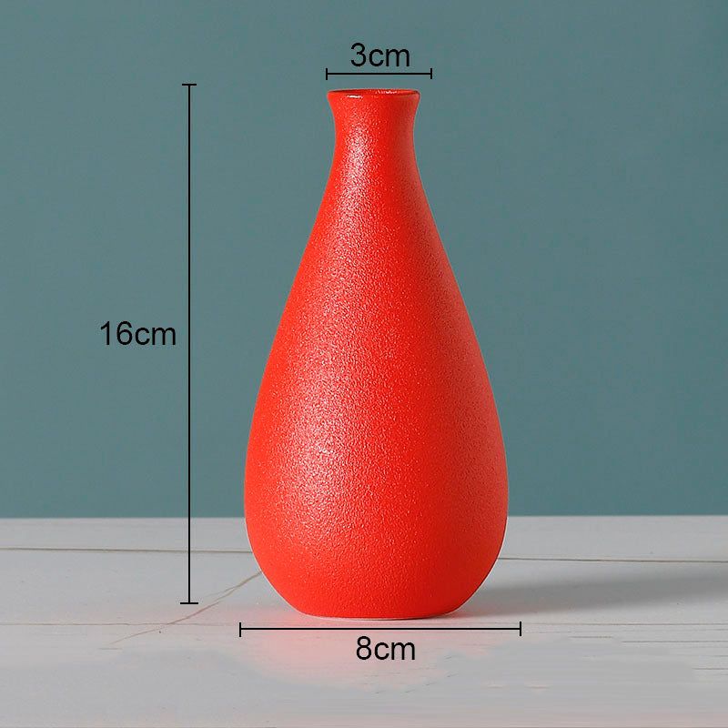 Simple Solid Color Ceramic Vases European Flower Arrangement Plant Pots - Grand Goldman