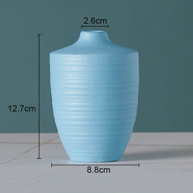 Simple Solid Color Ceramic Vases European Flower Arrangement Plant Pots - Grand Goldman