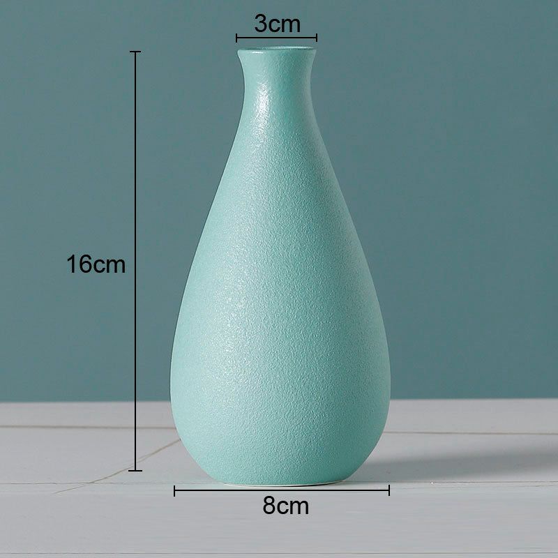 Simple Solid Color Ceramic Vases European Flower Arrangement Plant Pots - Grand Goldman