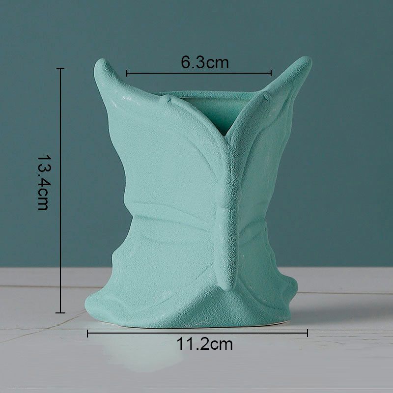 Simple Solid Color Ceramic Vases European Flower Arrangement Plant Pots - Grand Goldman