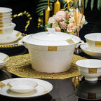 Simple and Luxury Jingdezhen Bone Porcelain Tableware Set Bowl and Plate Set Set Bowl and Plate Combination - Grand Goldman