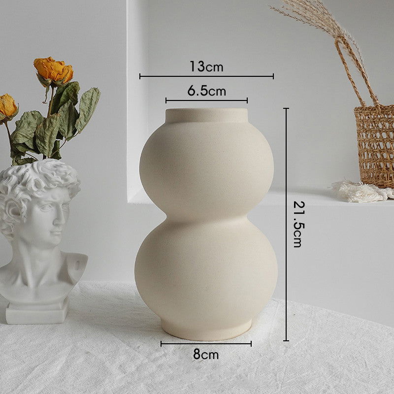 Simplicity Ceramic Vase Dry Flower Arrangement Home Decoration Ornament Living Room Display Art Vases - Grand Goldman