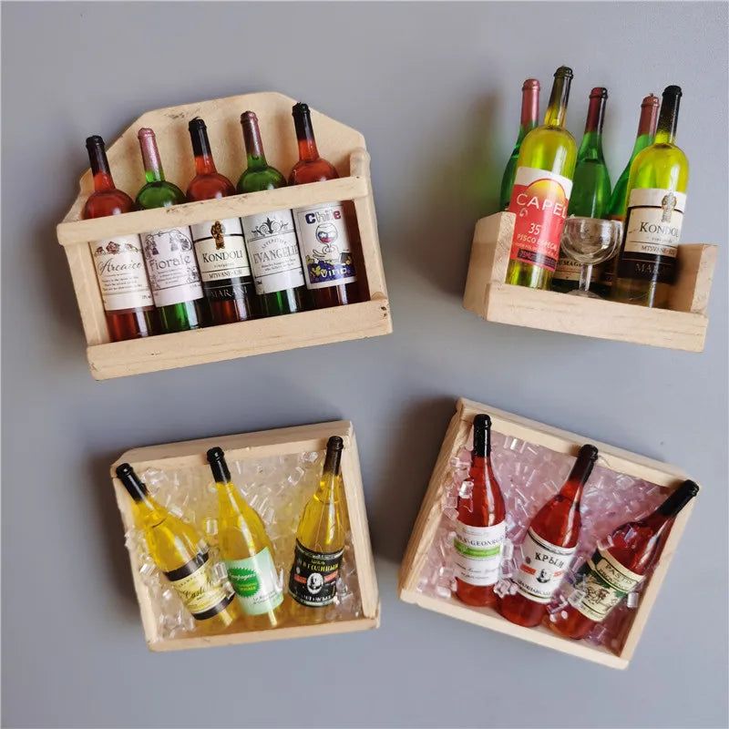Simulated Food Box Japan Korea Sushi Food Fridge Sticker Silicone Magnetic Sticker Wooden Mini Red Wine Ornaments Kitchen Decor - Grand Goldman