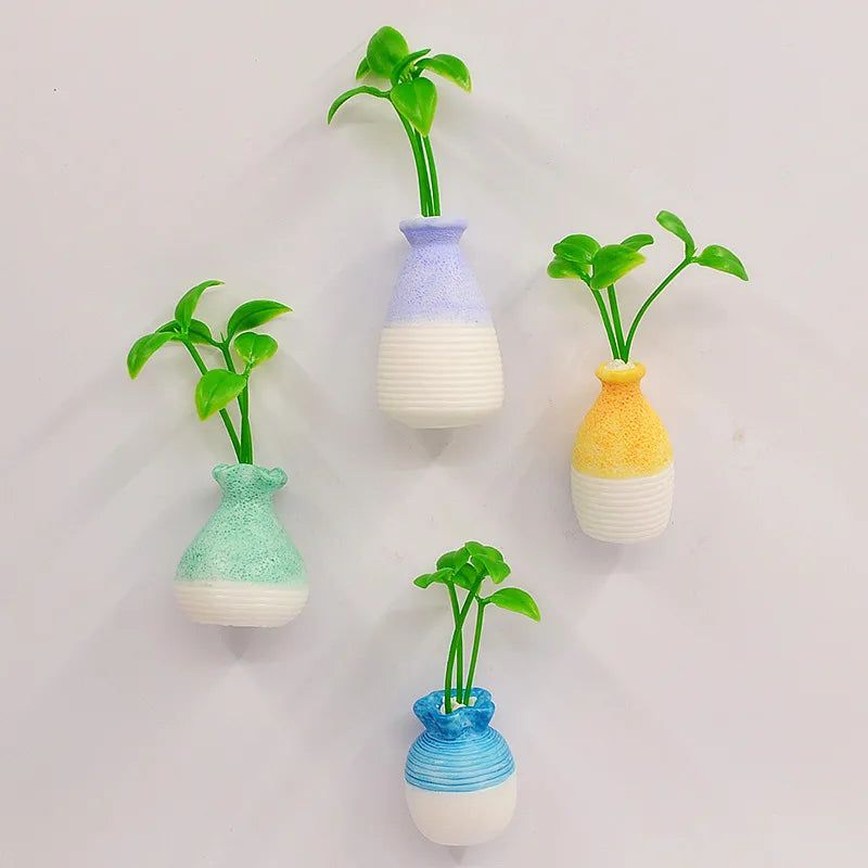 Simulation Vase Refrigerator Stickers Flower Pot Magnetic Stickers Decoration Crafts Gifts Fridge Magnet  Decorative Magnets - Grand Goldman